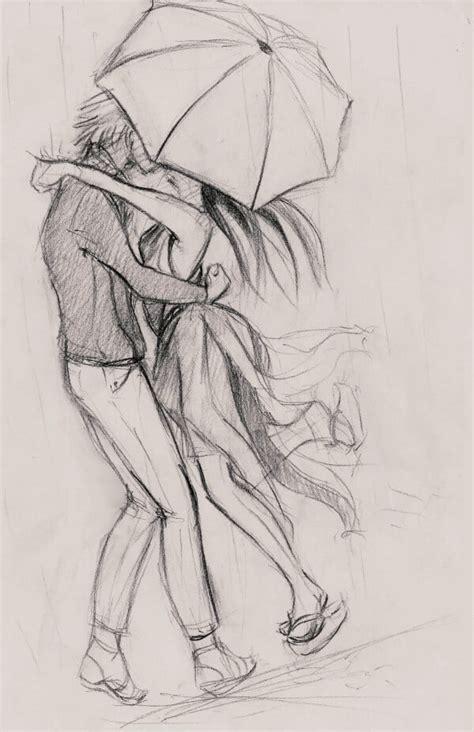 10 Easy Pencil Sketches Of Couples In Love .